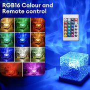 Aurora Wave Projector Light with RGB16 Gradient Flame Water Lamp Remote Control USB Powered for Home Office Bar Restaurant Party Decoration