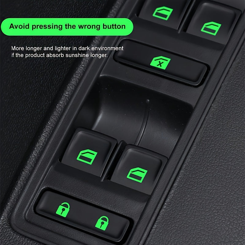 Car Interior Fluorescent Button Sticker 1pc Glow-in-the-Dark, Multi-Color