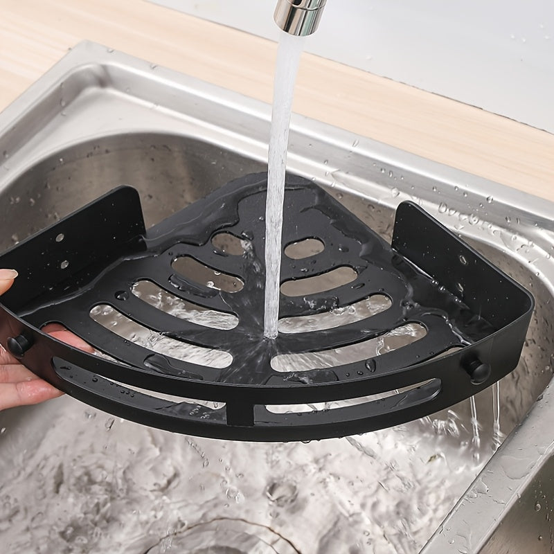 Wall-Mounted Bathroom Shelf with Towel Holder No-Drill Installation Resin Storage Rack for Toilets and Washrooms