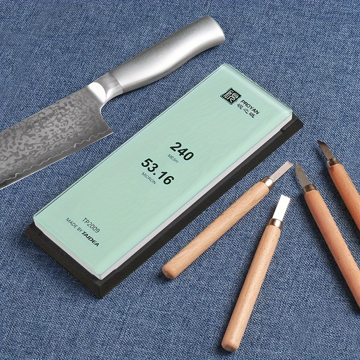 White Corundum Knife Sharpener for Kitchen and Woodworking Tools Non-Slip Base