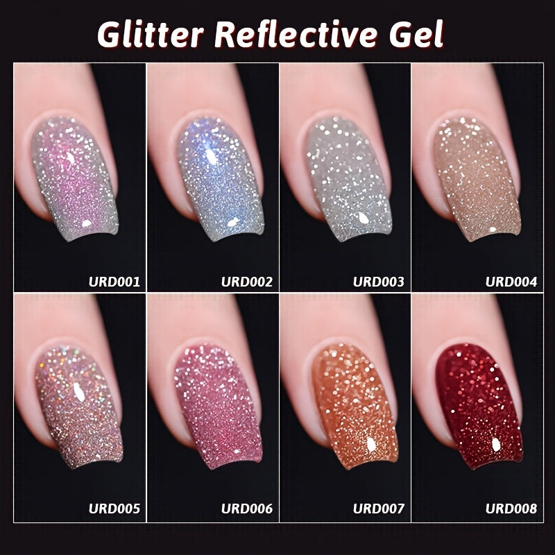 Reflective Glitter Top Coat Gel Nail Polish Colorful Sparkling Varnish