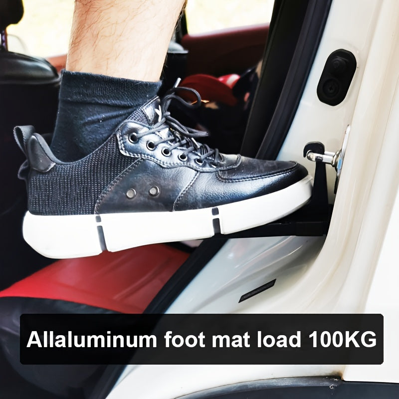 Universal Foldable Car Door Step with Safety Hammer for SUVs Trucks