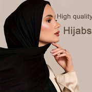 Windproof Sunscreen Shawl for Women Soft Breathable Muslim Hijab Solid Color
