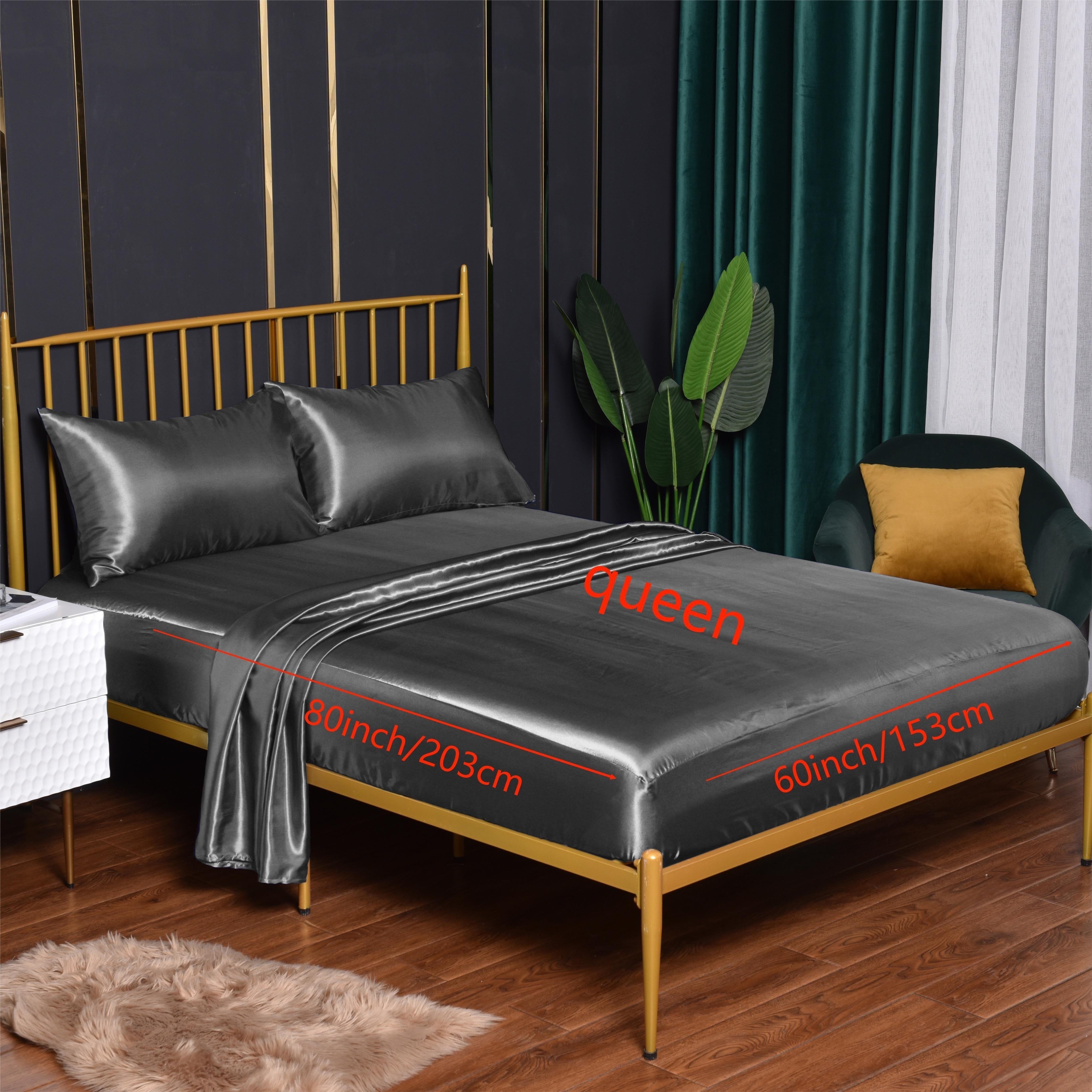 Комплект простыней из стирки шелкового сатина доступен в 3 или 4 предметах. Идеально подходит для спальни, гостевой комнаты или отеля. В комплект входит 1 плоская простыня, 1 простыня на резинке и 1 или 2 наволочки. Ядро не включено.