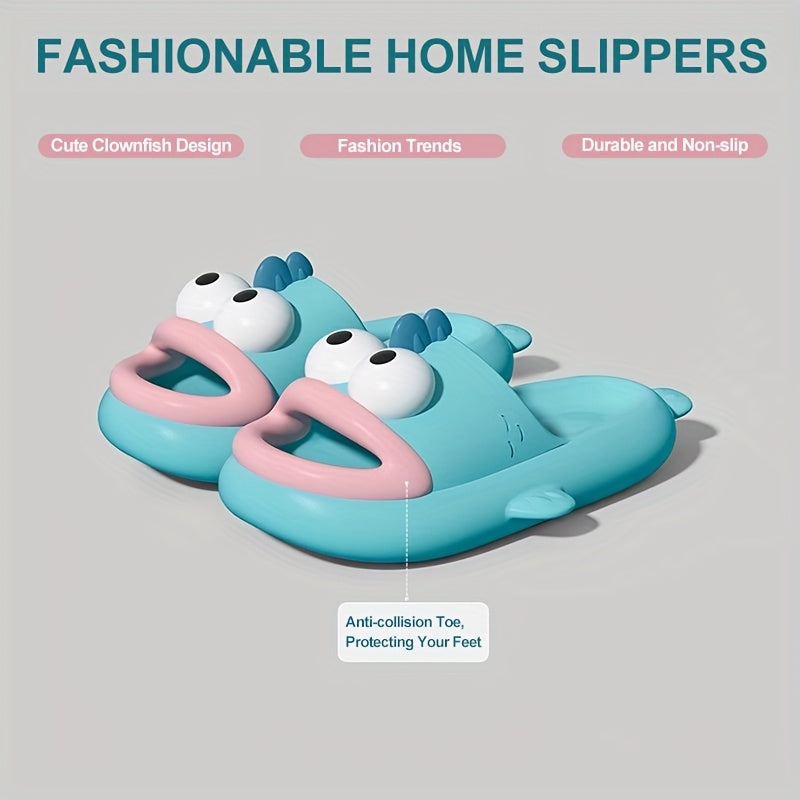 Unisex Cartoon Clownfish Slip-On Slippers Cushioned EVA Indoor Outdoor