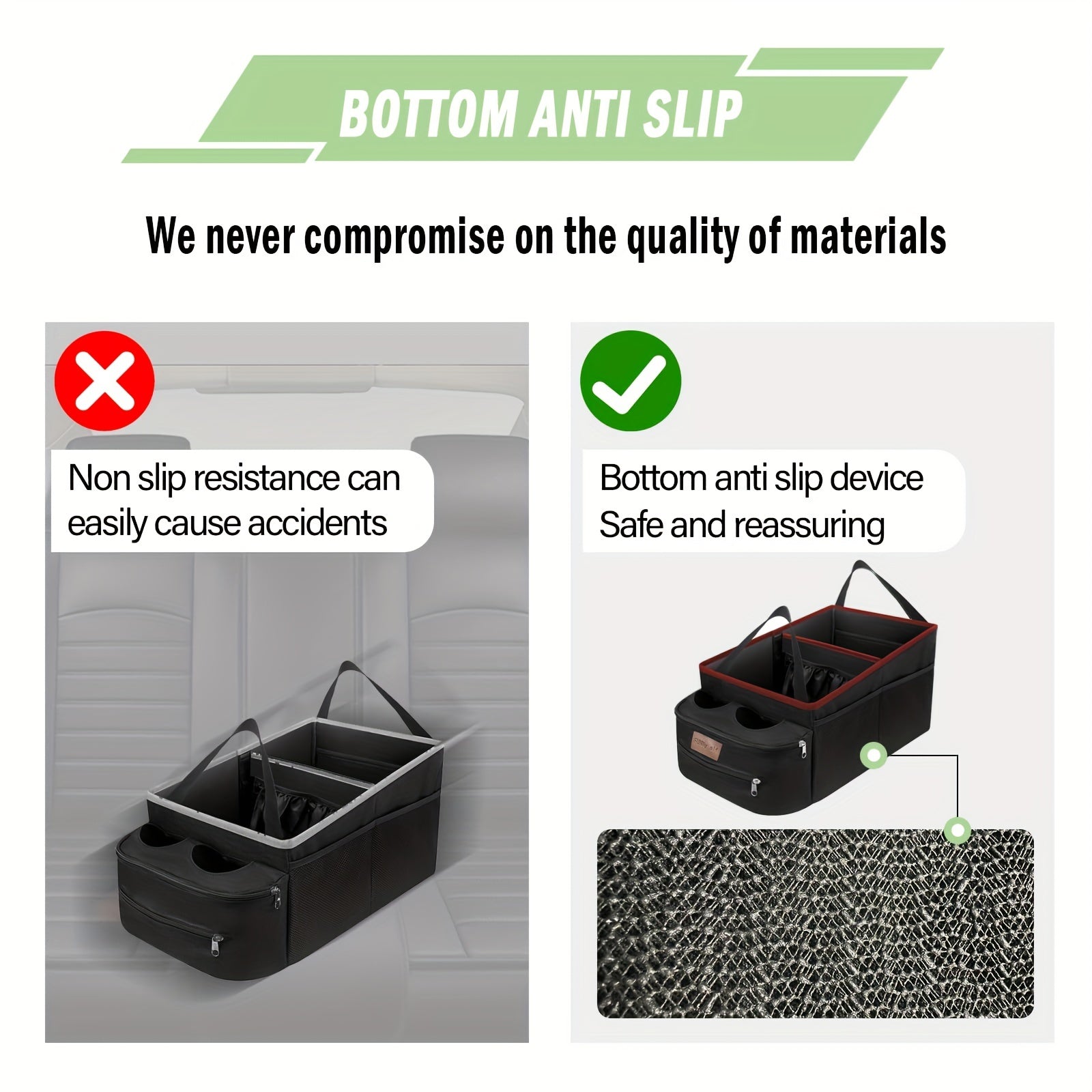 Backseat Car Organizer with Storage Compartments and Cup Holders