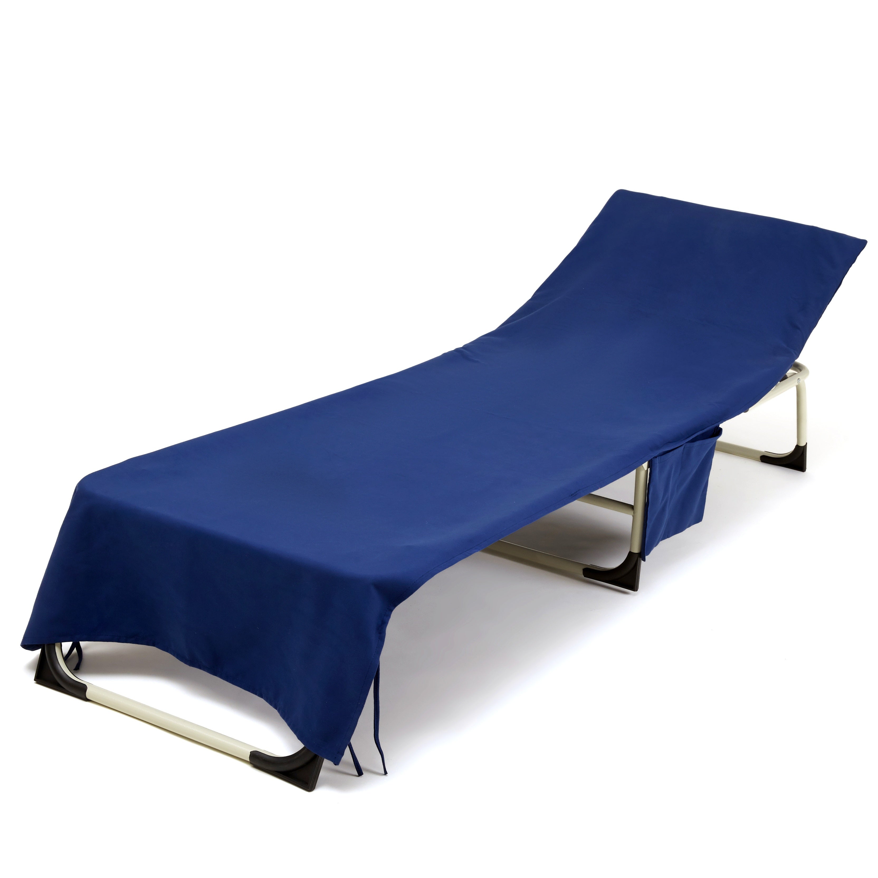 Microfiber Beach Chair Cover Gray Outdoor Poolside Protective Slipcover