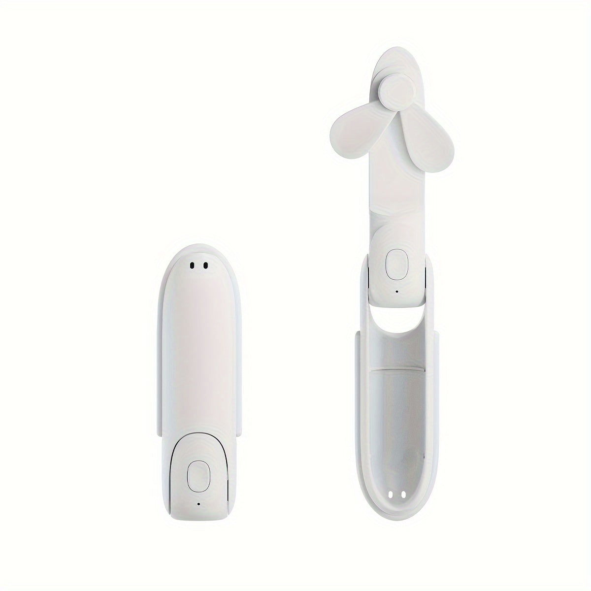 Ручной USB-вентилятор с регулируемой конструкцией, материал ABS, кнопочное управление, носимый, для использования в помещении/на улице, встроенный литиевый аккумулятор. Может использоваться как очиститель воздуха с функцией нагрева/охлаждения.