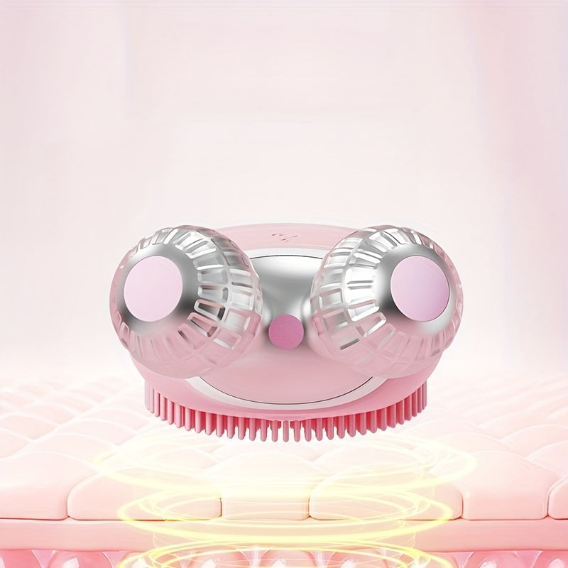 Rechargeable Facial Cleansing Device for Men and Women with Vibrating Bumps and Ergonomic Silicone Design