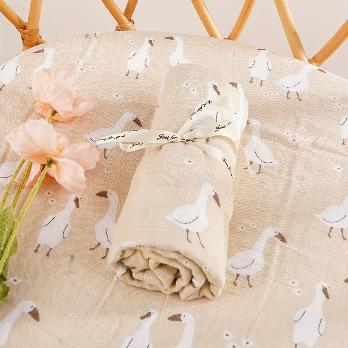 2-Layer Bamboo Cotton Muslin Blanket for Baby Home and Travel