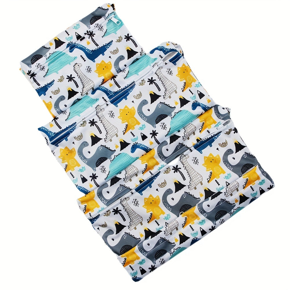 Set of 3 Waterproof Wet Bags for Diapers, Various Sizes, Baby Travel Organizer