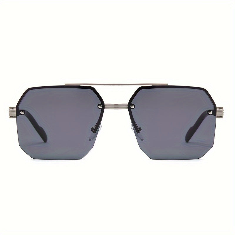 Men's Driving Glasses Large Face Semi-Frame Fashion Slimming Effect