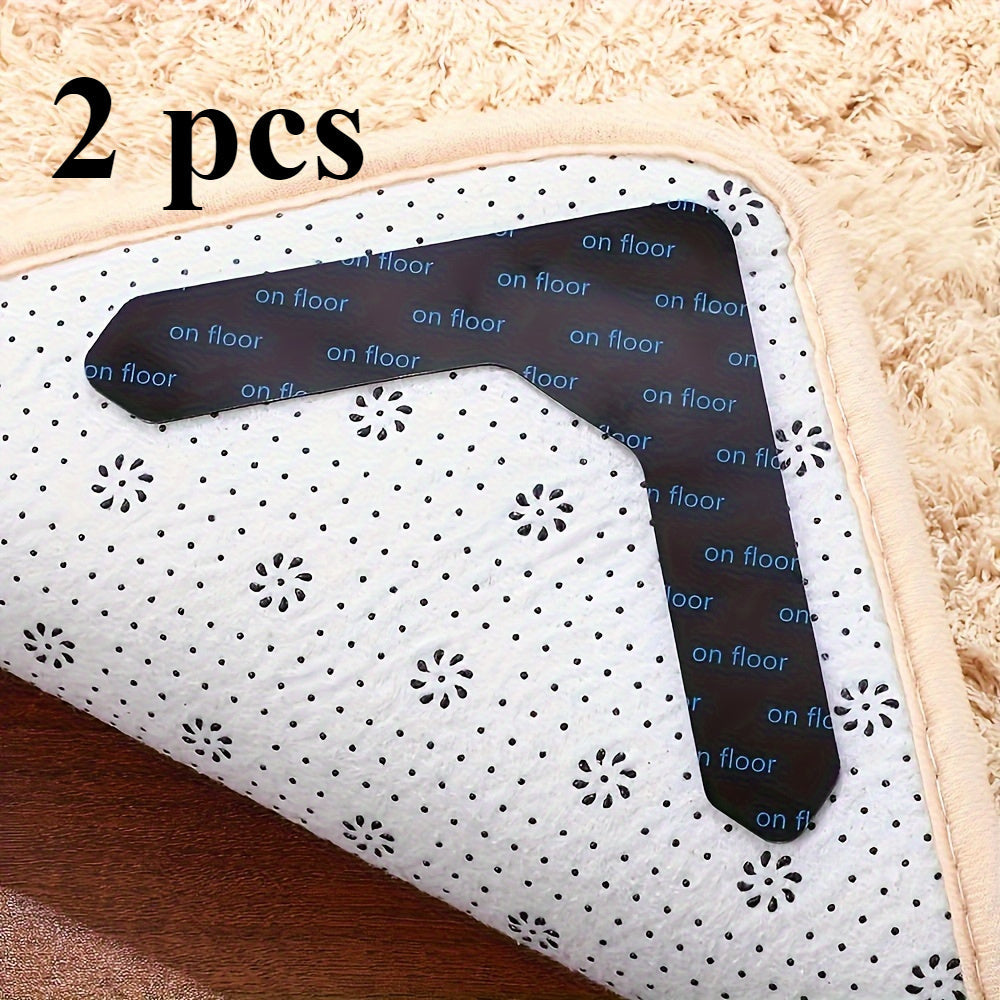 Set of 2 or 4 PVC Non-Slip Rug Grippers for Carpet and Door Mats