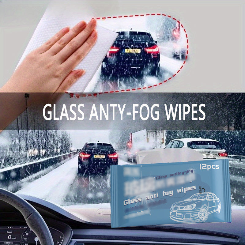 Car Glass Anti-Fog Wipes Rain Repellent for Windows Mirrors Clear Visibility