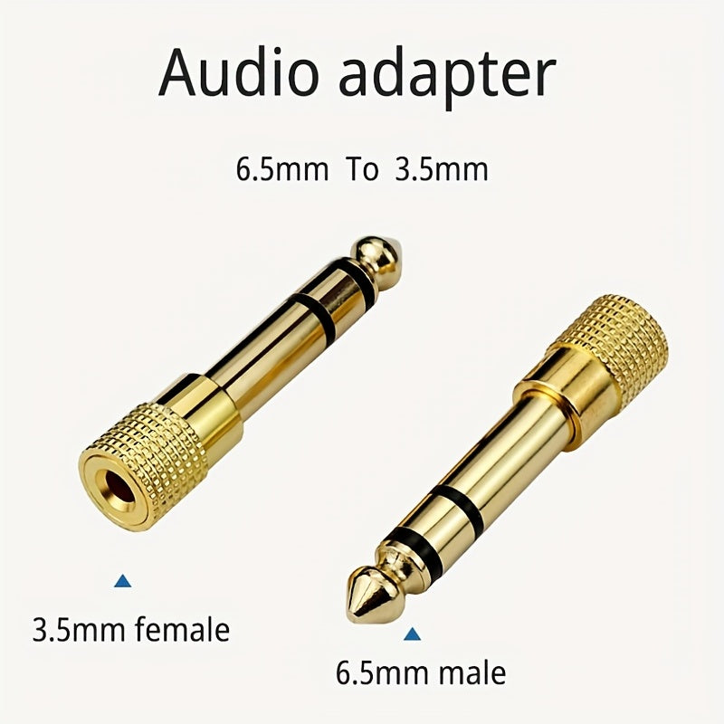 Audio Adapter 3.5mm Female to 6.5mm Male Stereo Converter for Laptop Bright Yellow