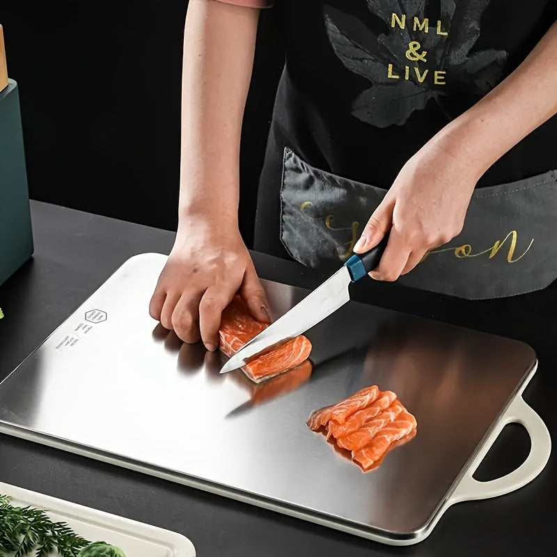 Stainless Steel Double-Sided Cutting Board Thick Durable Mold-Resistant for Kitchen Prep