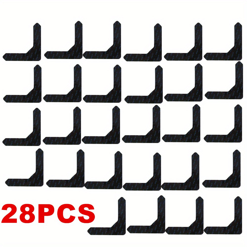 Carpet Corner Pads for Area Rugs 6/14/28 Pack Anti-Slip Reusable Washable L-Shaped Stickers