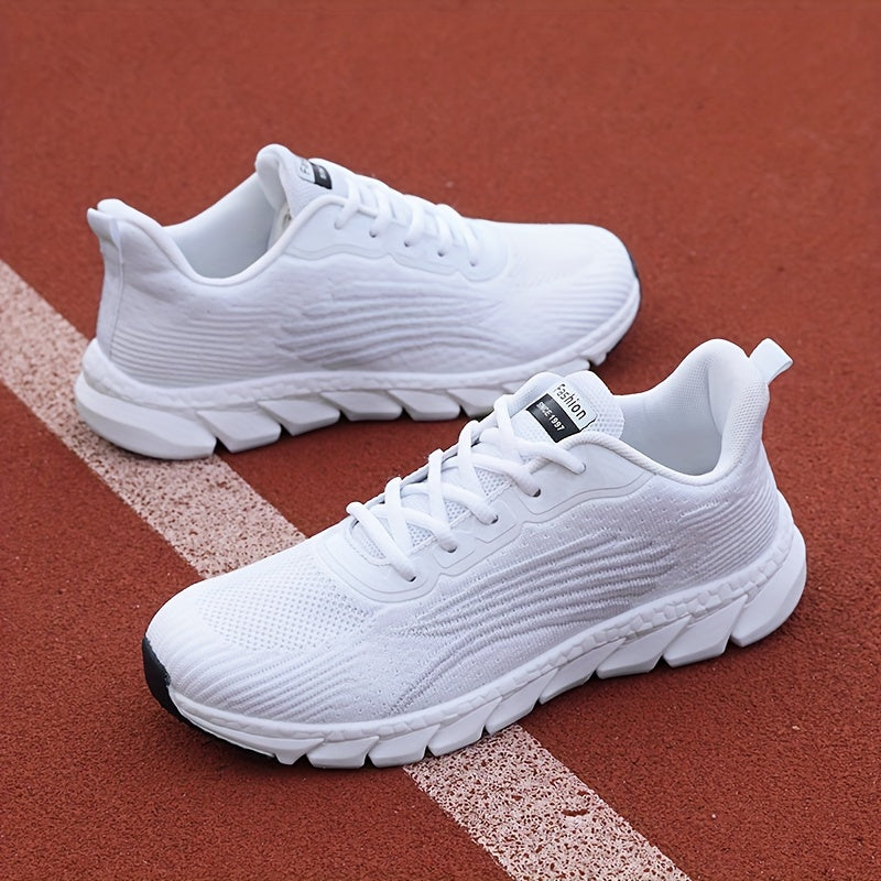 Women Solid Color Casual Sneakers Lace Up Breathable Soft Sole Plus Size