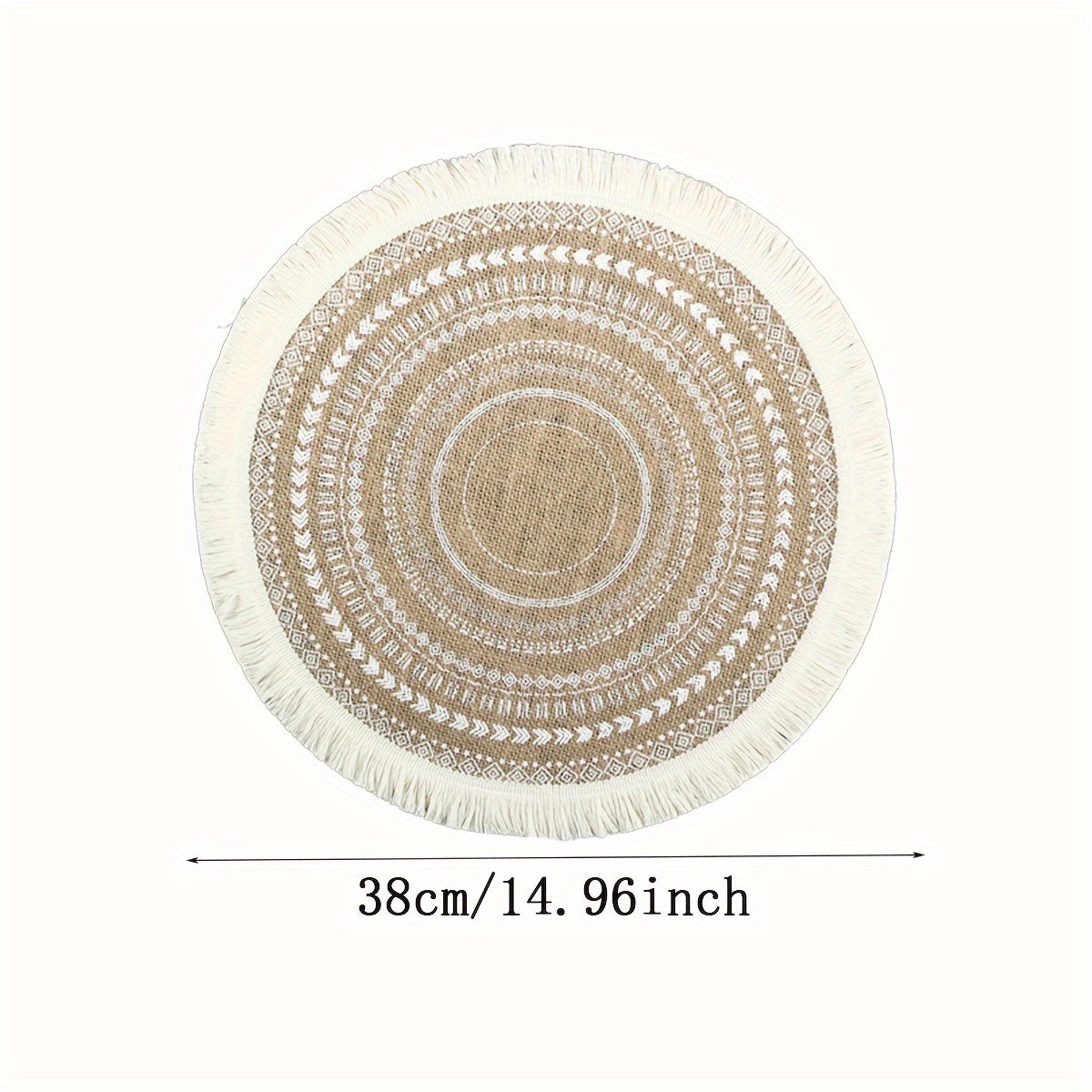 Jute Boho-Chic Round Placemats Set of 4 or 6 Heat Resistant Non-Slip