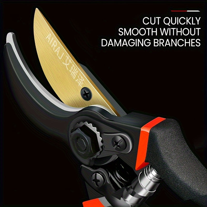 Тяжёлые садовые секаторы для обрезки деревьев и роз, хром-ванадиевая сталь, черные