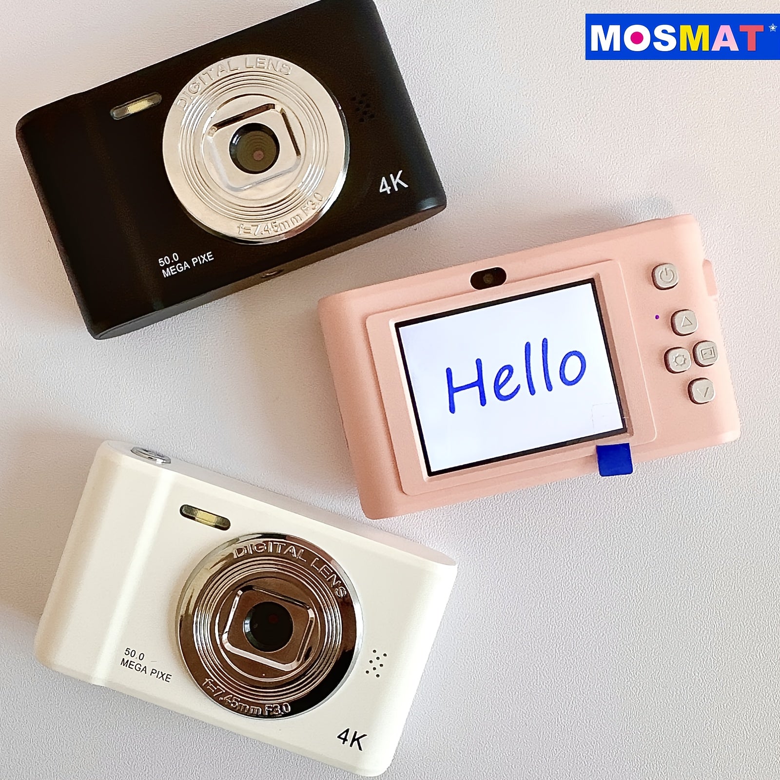 Kids Digital Camera 2.4 Inch LCD HD Front and Rear Lens Portable for Children and Students