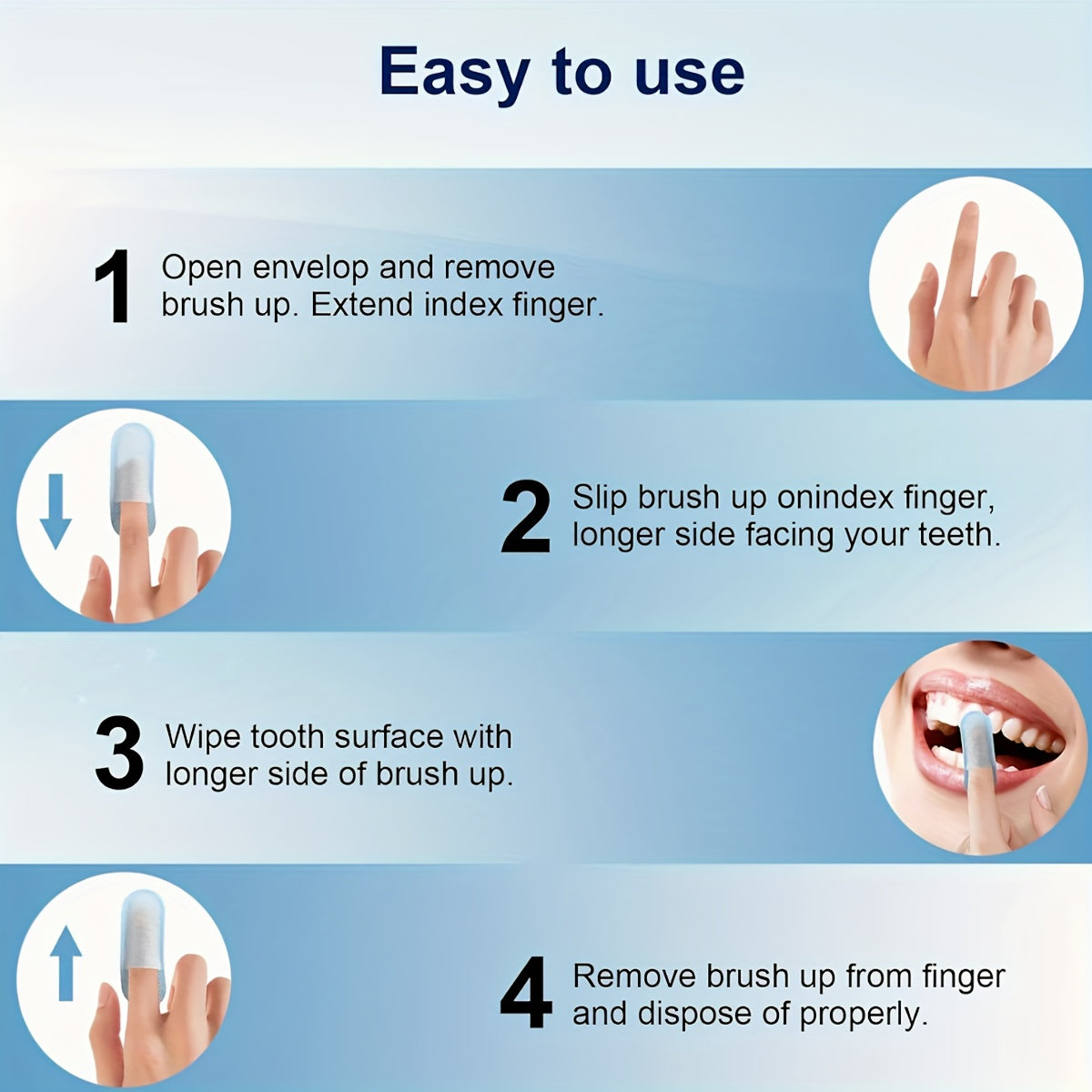 Disposable Finger Tooth Wipes 10 Pack Portable Oral Cleaning Travel Essentials