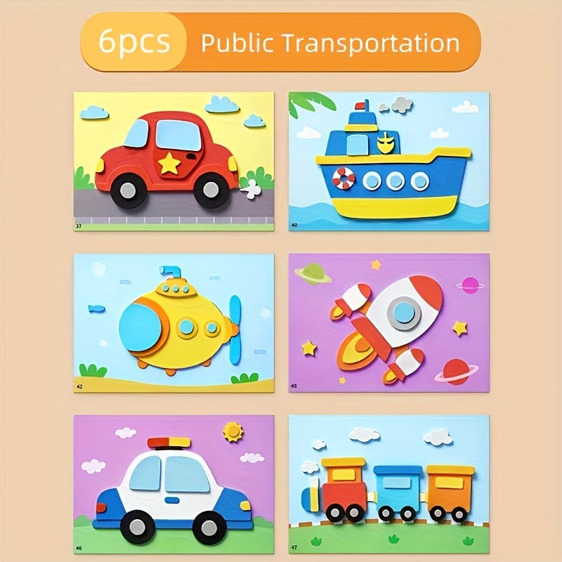 DIY 3D Stickers for Kids Educational Holiday Gift Paper Mixed Color Pack of 6 or 12