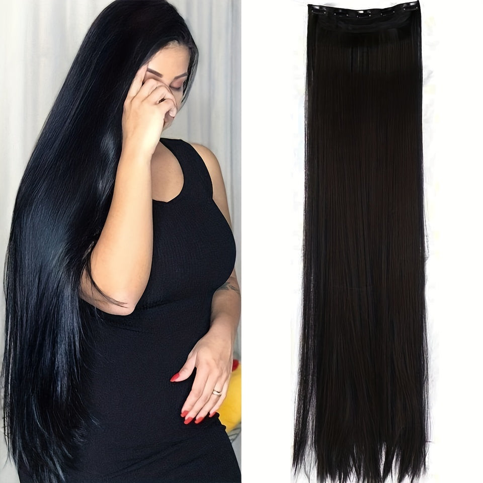 Synthetic Clip-In Hair Extensions for Women Full Head Length and Volume