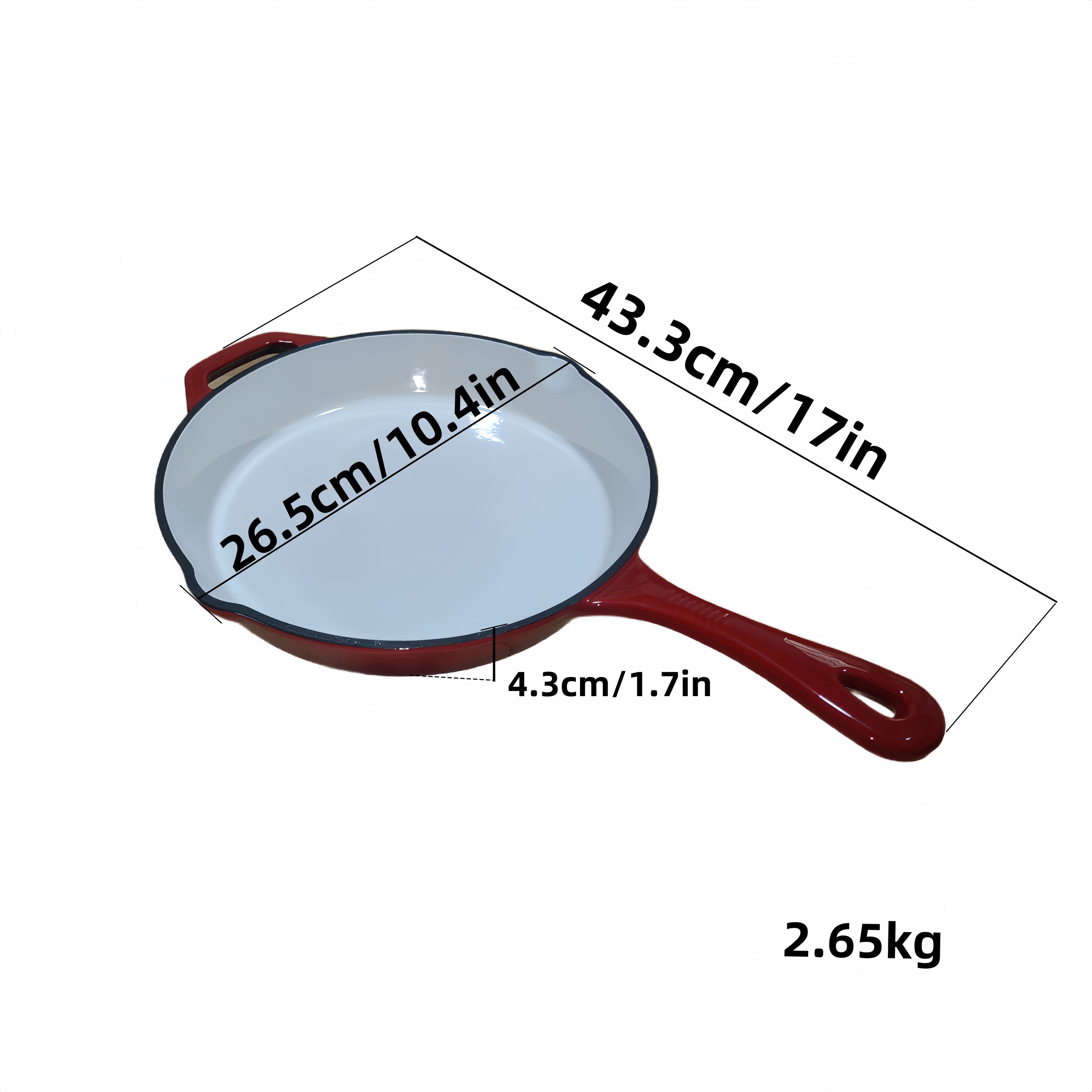 Cast Iron Skillet with Enamel Non-Stick Coating Oven Safe Induction Compatible 10 Inch