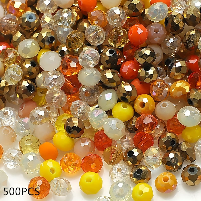 500 Pieces Imitation Crystal Glass Beads 4mm Faceted Round Spacer Jewelry Making