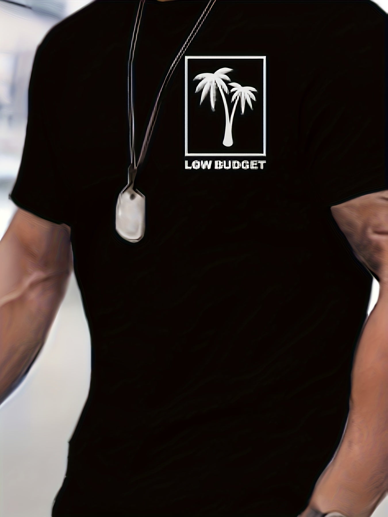 Men's Casual Outfit Set Polyester Cartoon Print Crew Neck T-Shirt and Shorts