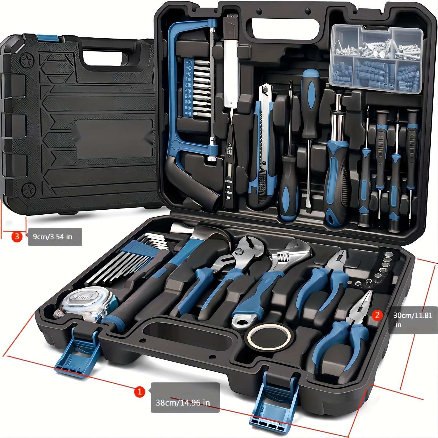 148 Piece Home Tool Kit with Portable Case Ratcheting Screwdriver Hex Key Pliers Wrench
