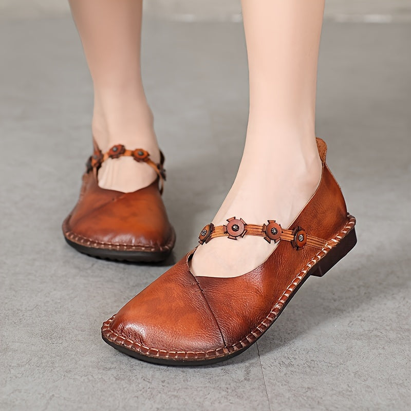 Women's Solid Color Flat Shoes Slip-On Closed Toe Comfortable Shoes