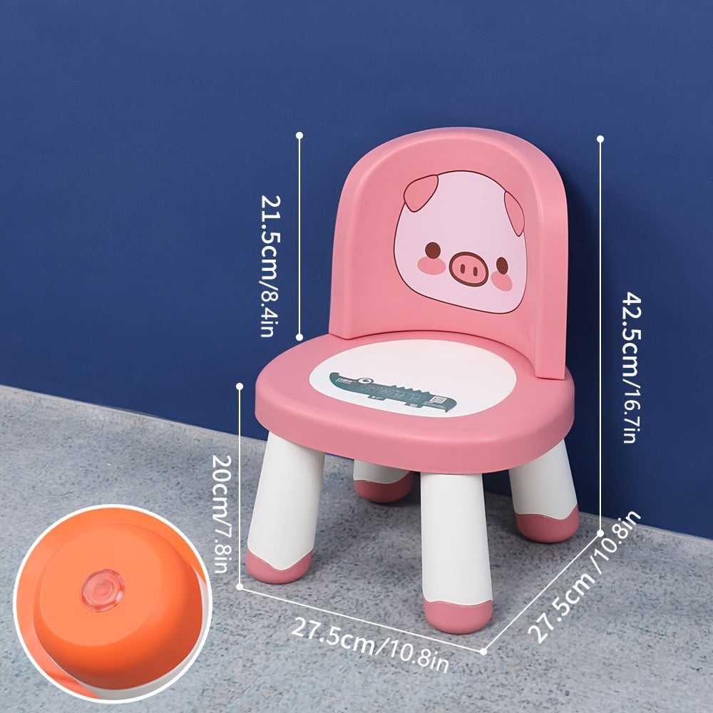 Silla de animal de dibujos animados que emite sonidos para niños con respaldo de felpa, antideslizante y duradera