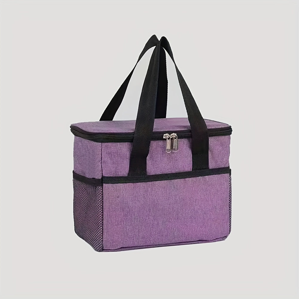 Insulated Lunch Bag with Aluminum Lining, Large Capacity, Portable Food Storage