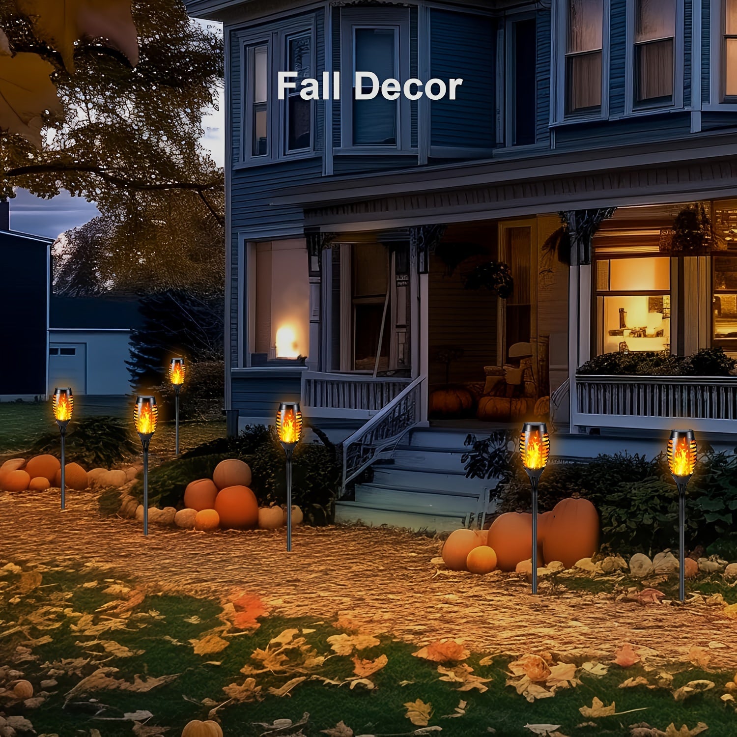 4/8/12pcs Solar Flickering Flame Garden Lights Outdoor Landscape Pathway Yard Driveway Waterproof