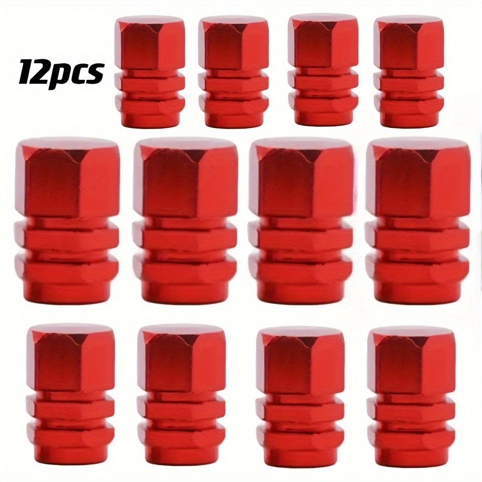 Durable Aluminum Tire Valve Caps 4/8/12 pcs Dustproof Easy to Install