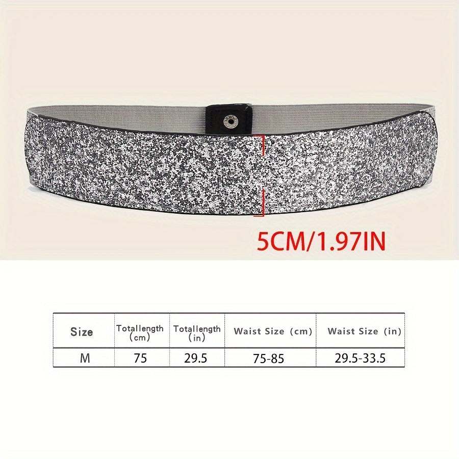 Women's Gold Sequin Belt Fashion Accessory for Party and Evening Wear