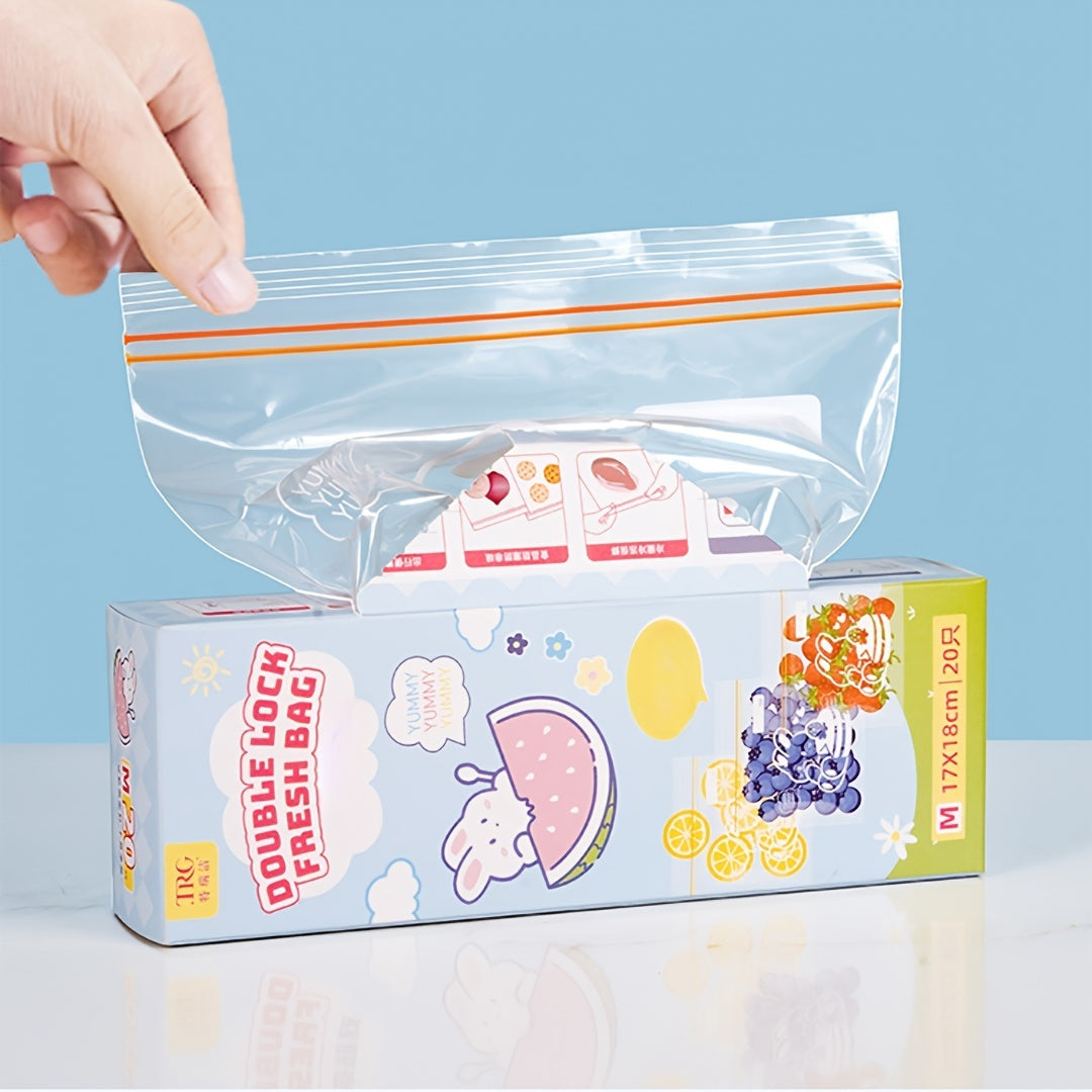 Uyda qalinlashtirilgan yangi saqlash muhrlangan sumkalar muzlatgich va muzlatilgan meva/ sabzavot saqlash uchun - 15/20/55 dona oshxona saqlash sumkalari to'plami