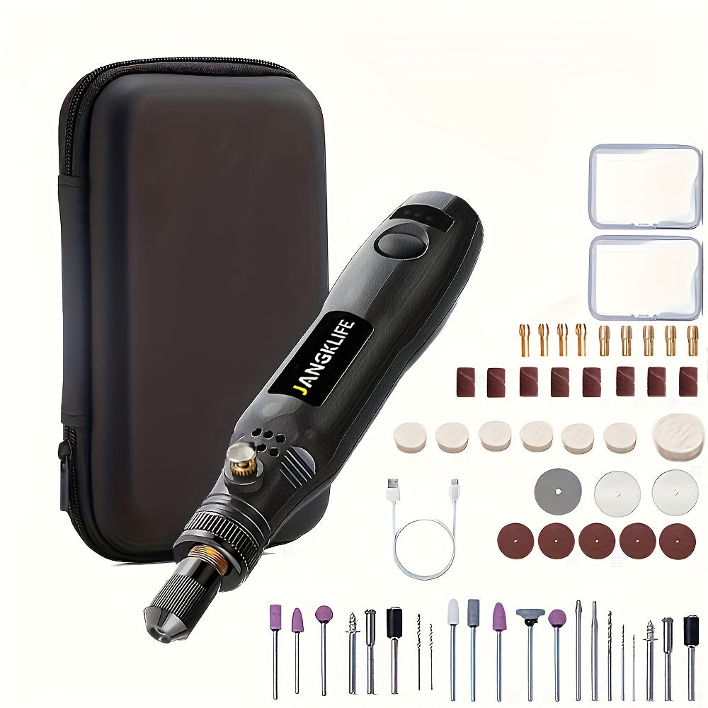 3-Speed Cordless Rotary Tool Kit with Flex Shaft for DIY Crafting and Engraving