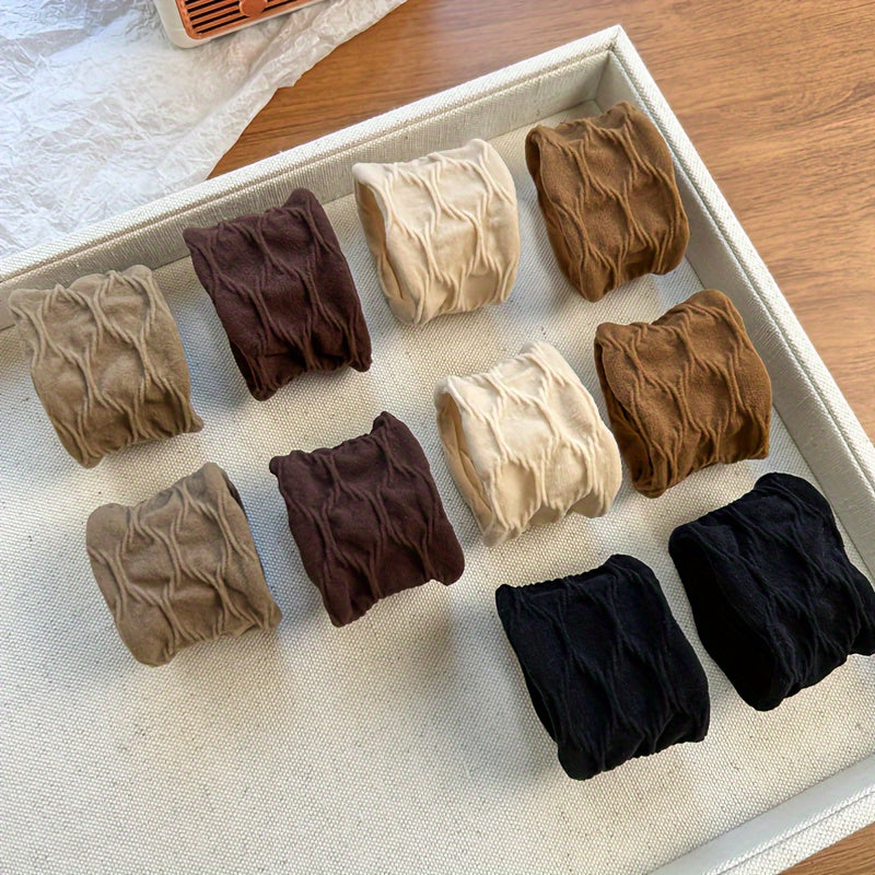 Women's Hair Scrunchies Soft Stretchy Fabric Non-Slip Wide Colorful Elastic Bands