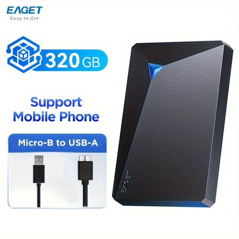 EAGET Portativ Tashqi Qattiq Disk USB 3.0 bilan PC, Mac, Noutbuk, PS4, Xbox One uchun - 250GB/320GB/500GB Tanlovlari