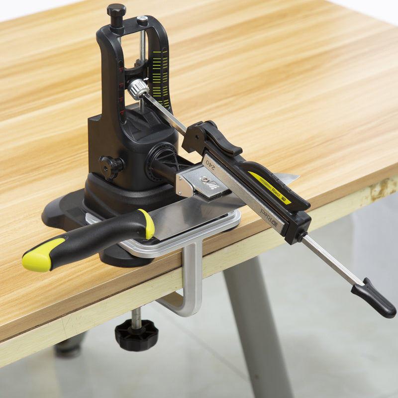 Knife Sharpener System with Fixed Angle and Diamond Whetstone for Chef's Knives