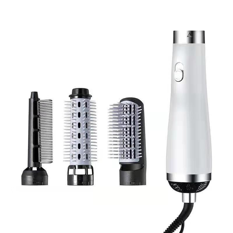 Multi-Function Electric Hair Dryer with Hot Air Comb Curling Rod and Straightening Comb