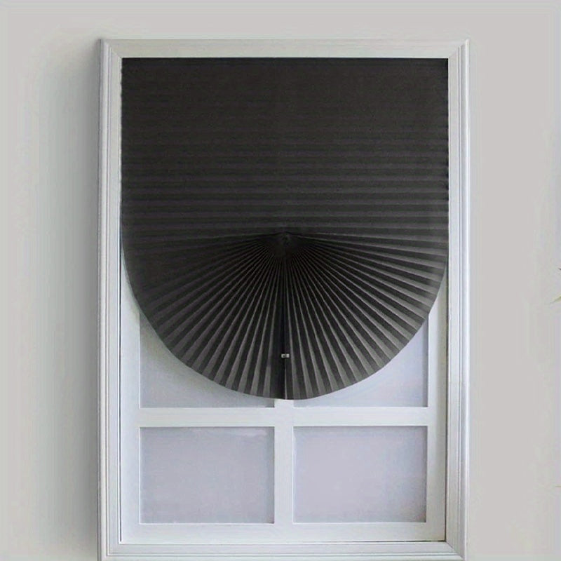 Blackout Door Curtain in Black or Coffee Brown Non-Woven Fabric Pleated Blinds for Kitchen Bathroom Living Room