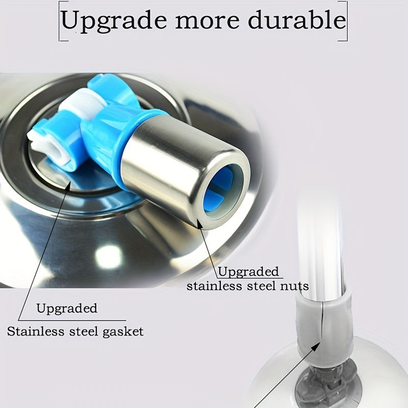 Uy, oshxona va hammom polini tozalash uchun qalinlashtirilgan plitalar bilan aylanuvchi mopa bosh - universal metall mop tutqichi ulanishi, ideal tozalash vositasi va tozalash materiallari