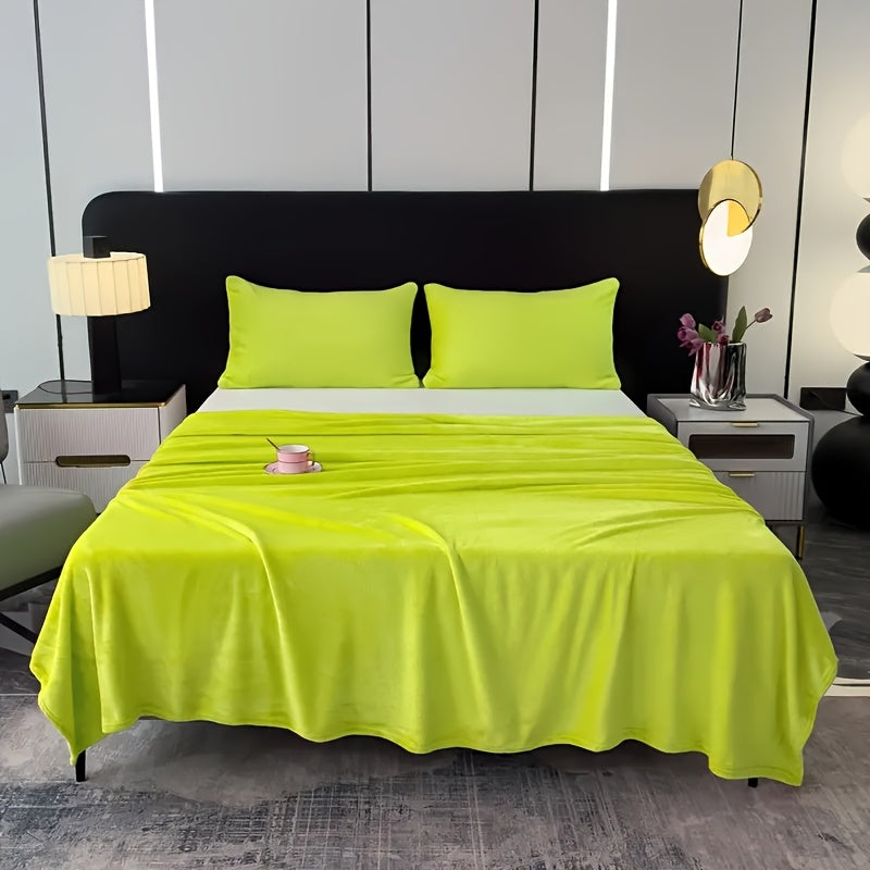 220gsm Polyester Fleece Throw Blanket Lightweight Warm Couch Bed Office