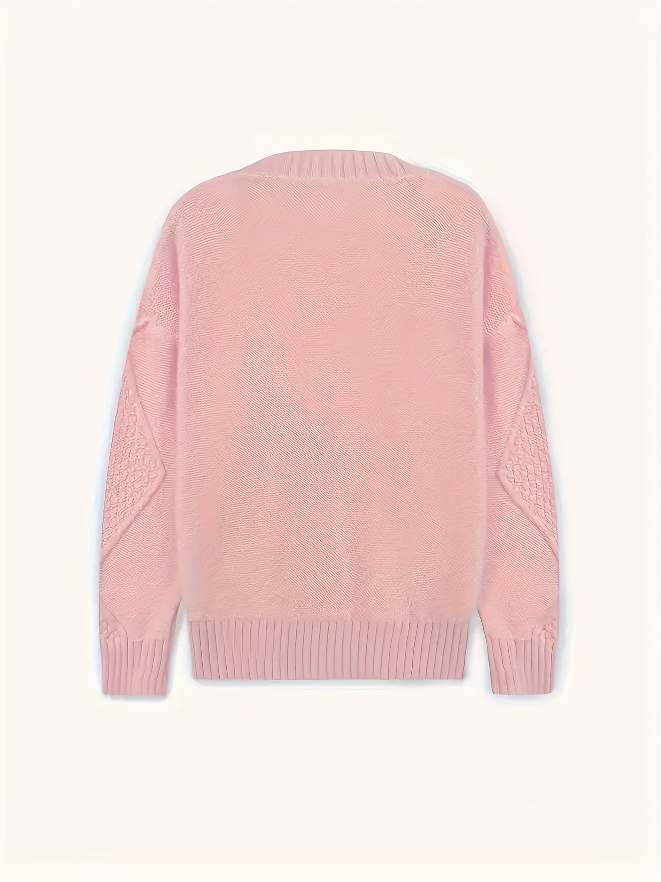 Women's V-Neck Knit Sweater Acrylic Solid Color Fall Winter