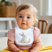 Set of 6 Waterproof Feeding Bibs for Boys and Girls Adjustable Snaps Cartoon Print