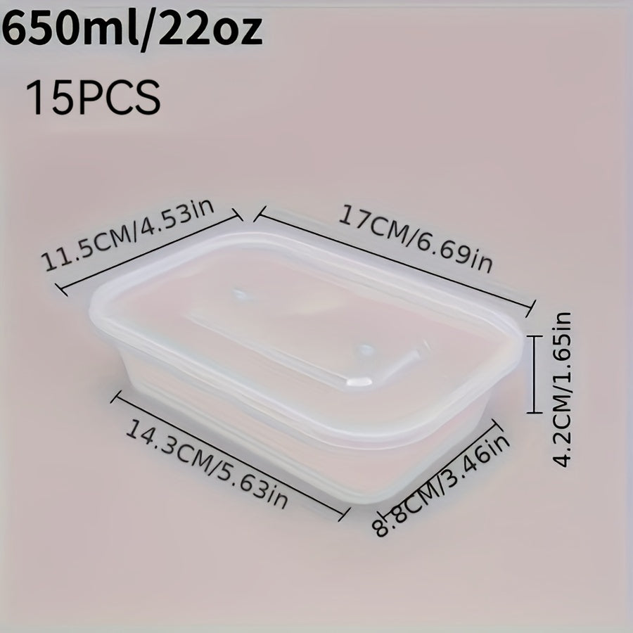 15 Pack BPA-Free Food Storage Containers with Lids for Lunch and Meal Prep